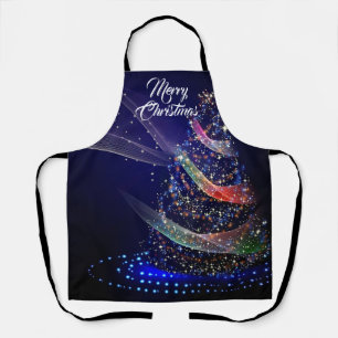 Weihnachtsfeier Bunter Baum Marineblau Schürze