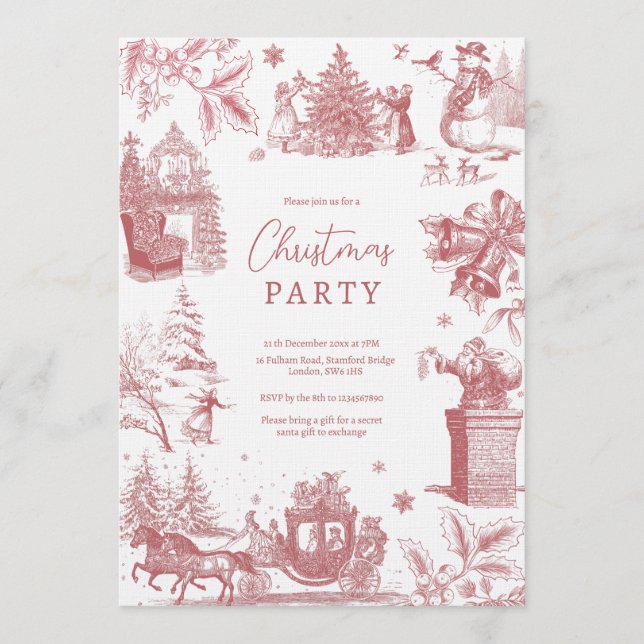 Weihnachtsfeier Chinoiserie Einladung (Vorderseite)