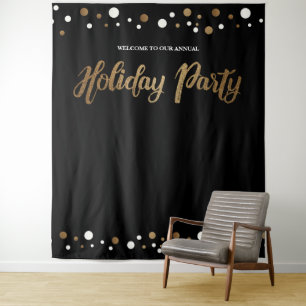 Weihnachtsfeier Corporate Gold Hintergrund Wandteppich
