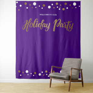 Weihnachtsfeier Corporate Gold Hintergrund Wandteppich
