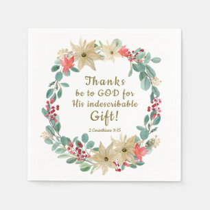 Weihnachtsfeier Dank an die Bibelverse Serviette