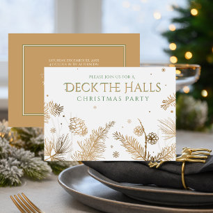 Weihnachtsfeier - Deck - Hallen - Gold Einladung