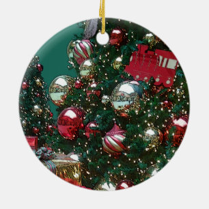 Weihnachtsfeier Der Baumspielzeug-Zug zum Ziern Keramik Ornament