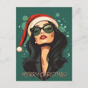 Weihnachtsfeier der Geschäftsfrau Postkarte