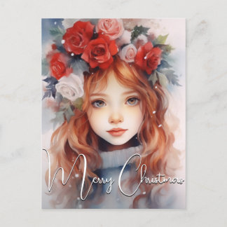 Weihnachtsfeier der Rose Feiertagspostkarte