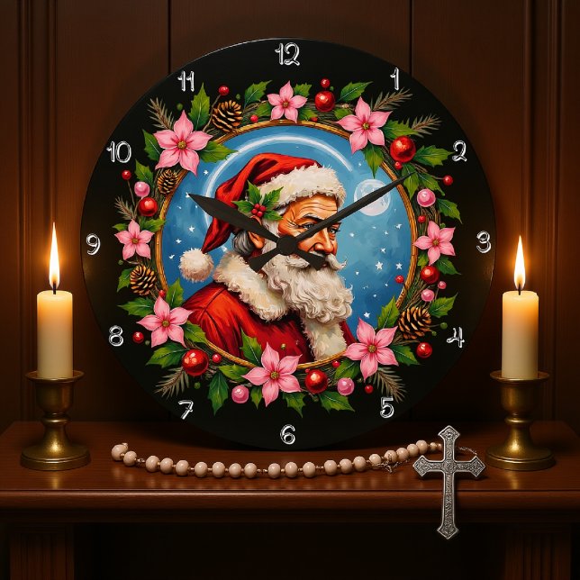 Weihnachtsfeier des künstlerischen Weihnachtsmanne Große Wanduhr (Von Creator hochgeladen)