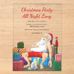 Weihnachtsfeier die ganze Nacht Acryleinladungen