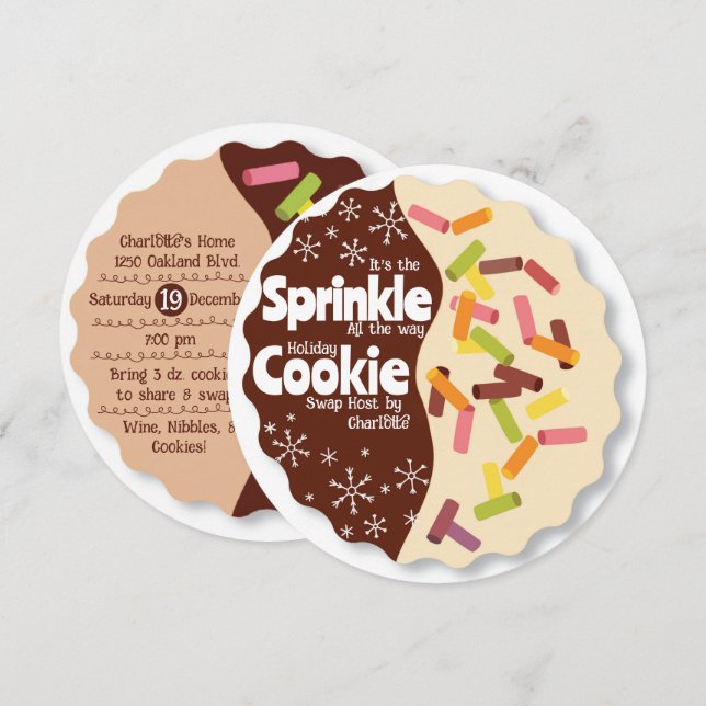 Weihnachtsfeier-Einladung Cookie-Tausch Einladung (Vorne/Hinten)