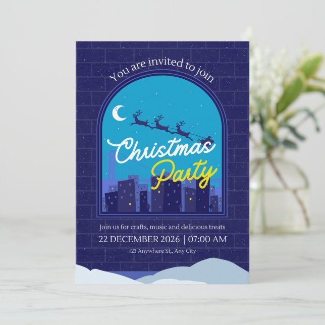 Weihnachtsfeier-Einladung Einladung (Stehend Vorderseite)