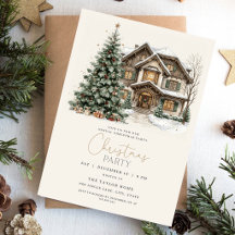 Weihnachtsfeier-Einladung | Elegantes Winter Lodge