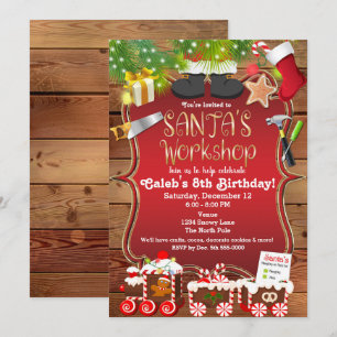 Weihnachtsfeier-Einladung für Santas Werkstatt Einladung