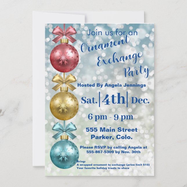 Weihnachtsfeier Einladung Karten (Vorderseite)