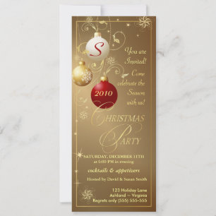 Weihnachtsfeier-Einladungen - Elegantes goldenes M Einladung