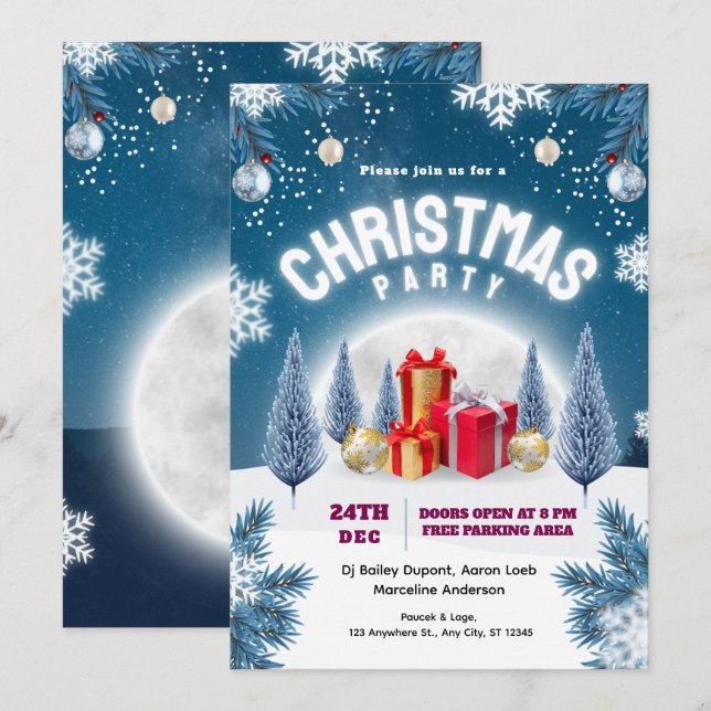 Weihnachtsfeier-Event-Flyer Einladung (Vorne/Hinten)