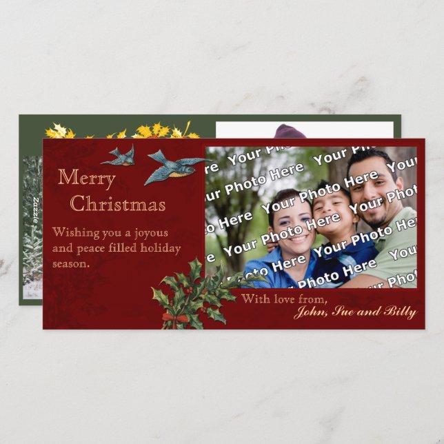 Weihnachtsfeier Fotokarte Feiertagskarte (Vorne/Hinten)