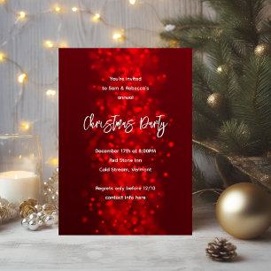 Weihnachtsfeier Funkelnde Rote Einladungen