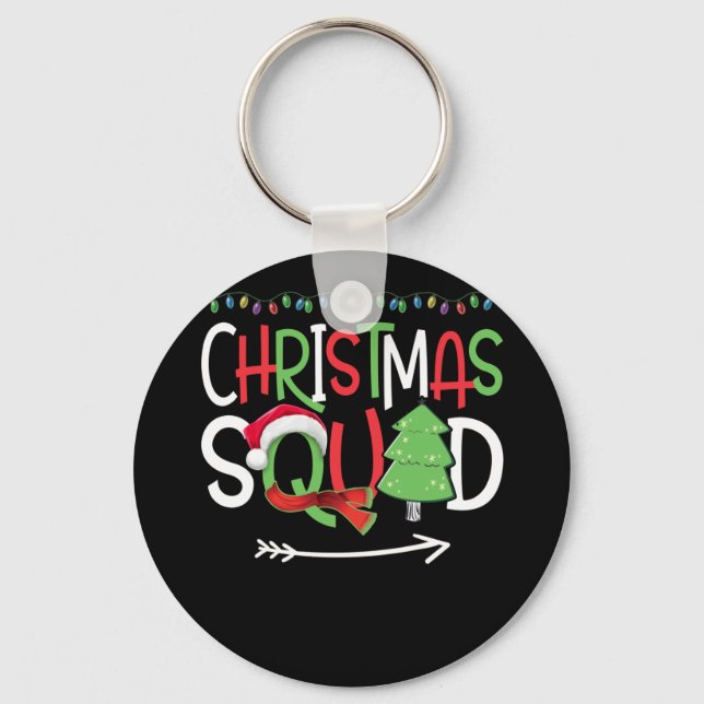 Weihnachtsfeier Funny Xmas Tree Familie Pajamas Schlüsselanhänger (Vorderseite)