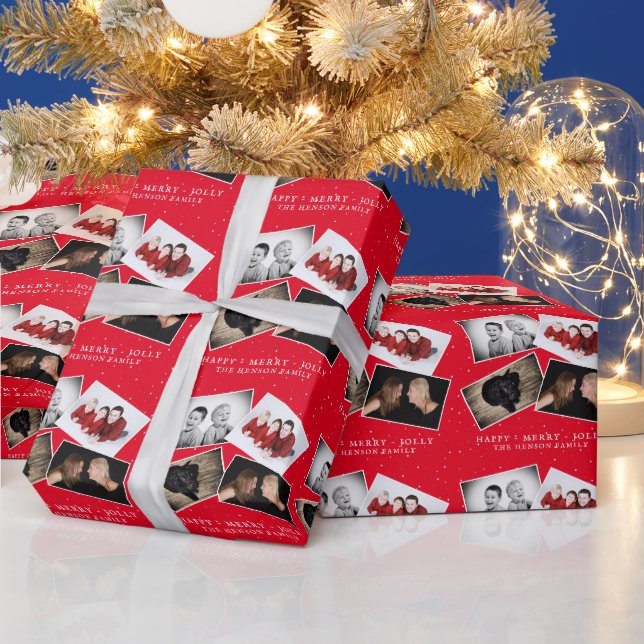 Weihnachtsfeier für die Rote Familie - Foto Geschenkpapier (Feiertage)