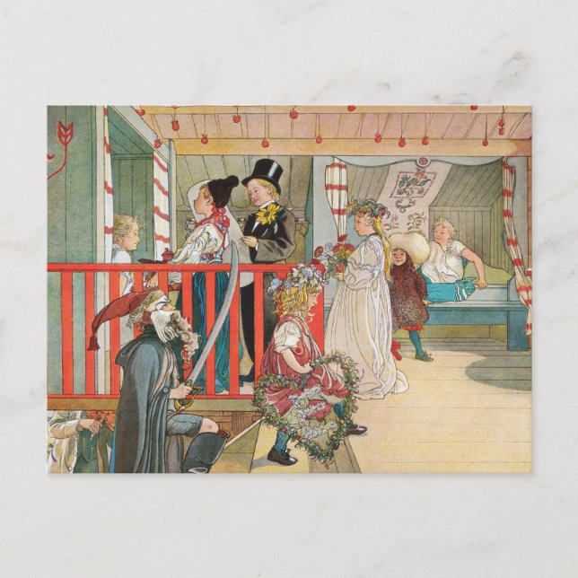 Weihnachtsfeier für Kinder Feiertagspostkarte (Vorderseite)