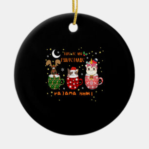 Weihnachtsfeier Geschenke Unicorn Weihnachtsmannmü Keramik Ornament