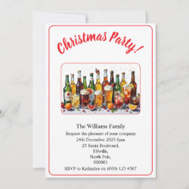 Weihnachtsfeier Getränke Und Cocktails Farbe Xmas Einladung