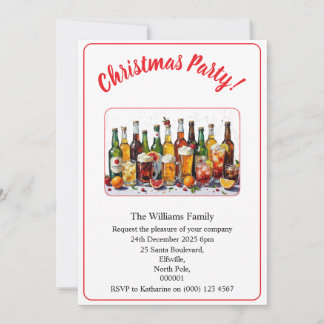 Weihnachtsfeier Getränke Und Cocktails Farbe Xmas Einladung