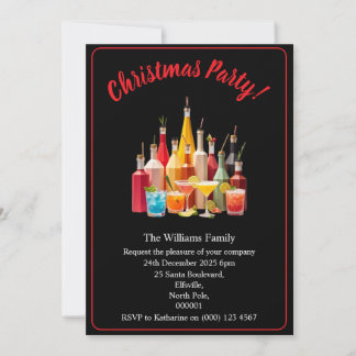 Weihnachtsfeier Getränke und Cocktails Xmas Einladung