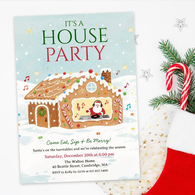 Weihnachtsfeier Gingerbread-Hausparty Einladung (Von Creator hochgeladen)