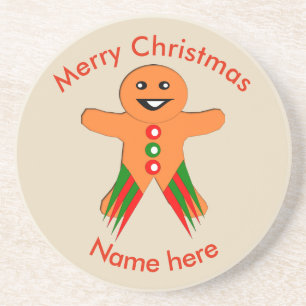 Weihnachtsfeier-Gingerbread-Mann-Untersetzer Untersetzer
