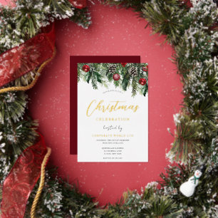 Weihnachtsfeier Gold Festliche Folien-Einladung Folieneinladung