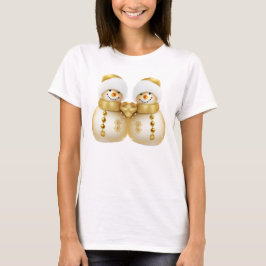 Weihnachtsfeier Goldener Schneemann Winterurlaub T-Shirt