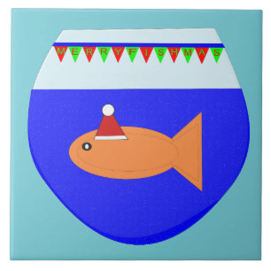 Weihnachtsfeier Goldfisch Benutzerdefinierte Kache Fliese