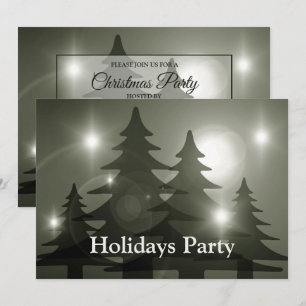 Weihnachtsfeier Grüne Bäume Urlaub Winter Elegant Einladung