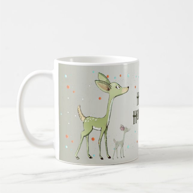 Weihnachtsfeier Grüne Hirsche Feiertage Niedlich Kaffeetasse (Links)