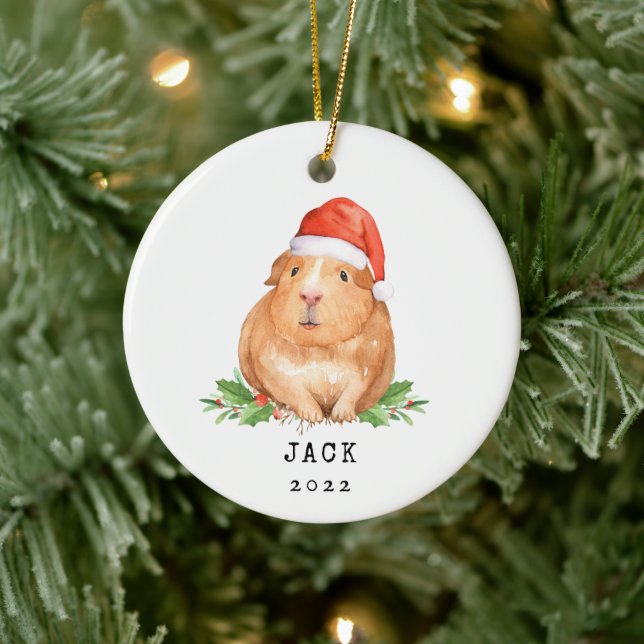 Weihnachtsfeier Guinea Schweinefleisch Lover Gesch Keramik Ornament (Baum)