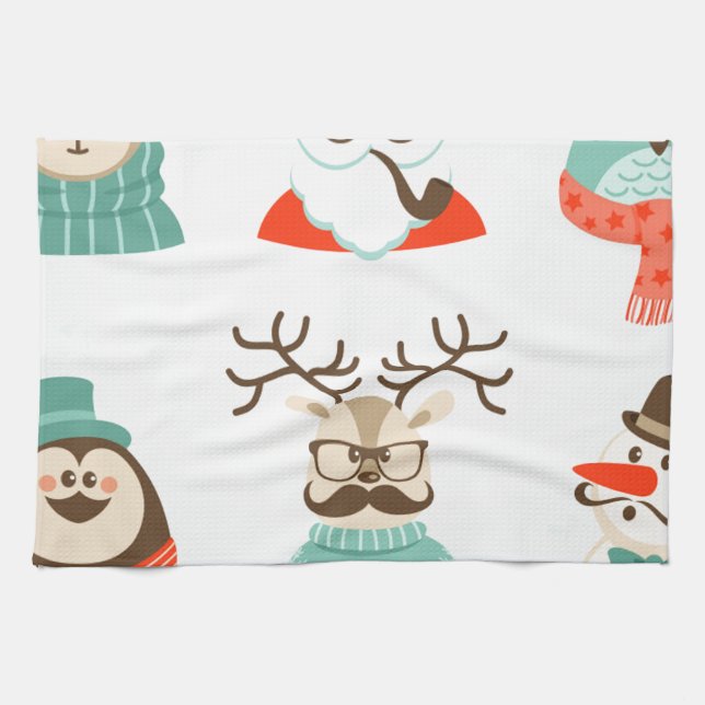 Weihnachtsfeier Hipster Küchentuch (Horizontal)