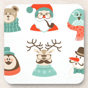 Weihnachtsfeier Hipster Untersetzer