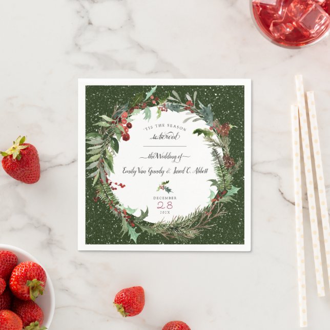 Weihnachtsfeier Hochzeit 2 Napkins Serviette (Beispiel)