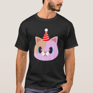 Weihnachtsfeier-Hut Katze Niedlich Xmas Besitzerin T-Shirt
