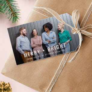 Weihnachtsfeier im Büro   Teamfoto Fröhlich und Fe Geschenkanhänger