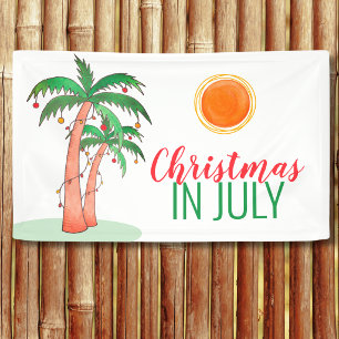 Weihnachtsfeier im Juli Palmbaum-Banner Banner