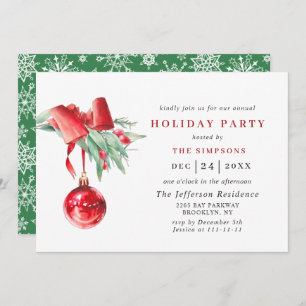 Weihnachtsfeier im Wasserfarben Einladung