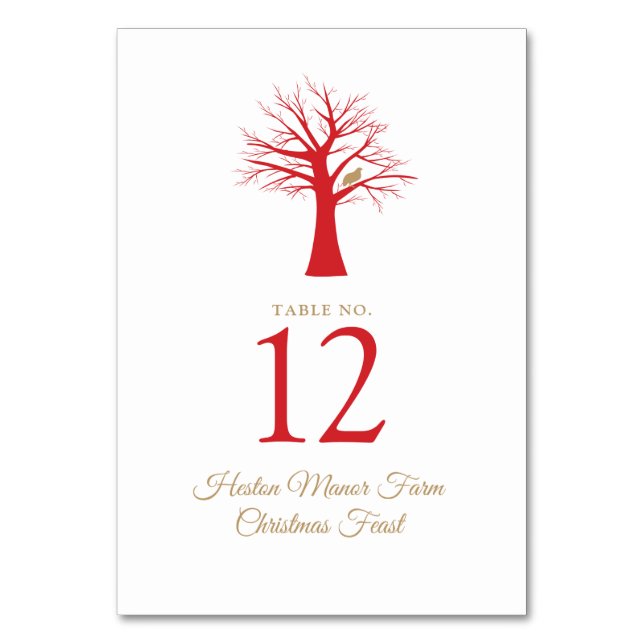 Weihnachtsfeier im Weihnachtsfest Tischnummer (Vorderseite)