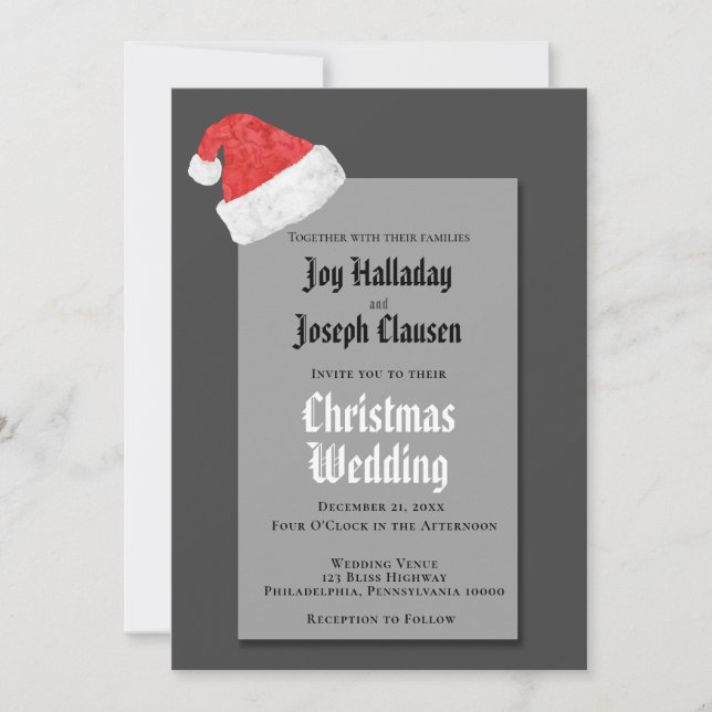 Weihnachtsfeier in der Roten Weihnachtsmannmütze Ankündigung (Vorderseite)