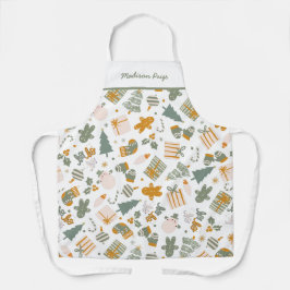 Weihnachtsfeier in Grün und Gold Schürze