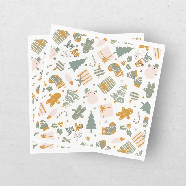 Weihnachtsfeier in Grün und Gold Serviette (Von Creator hochgeladen)