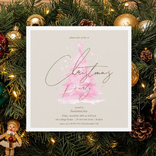 Weihnachtsfeier in heißen rosa Farben Einladung