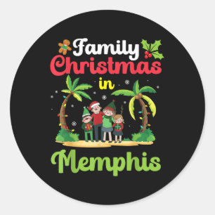 Weihnachtsfeier in Memphis mit Tropi Runder Aufkleber