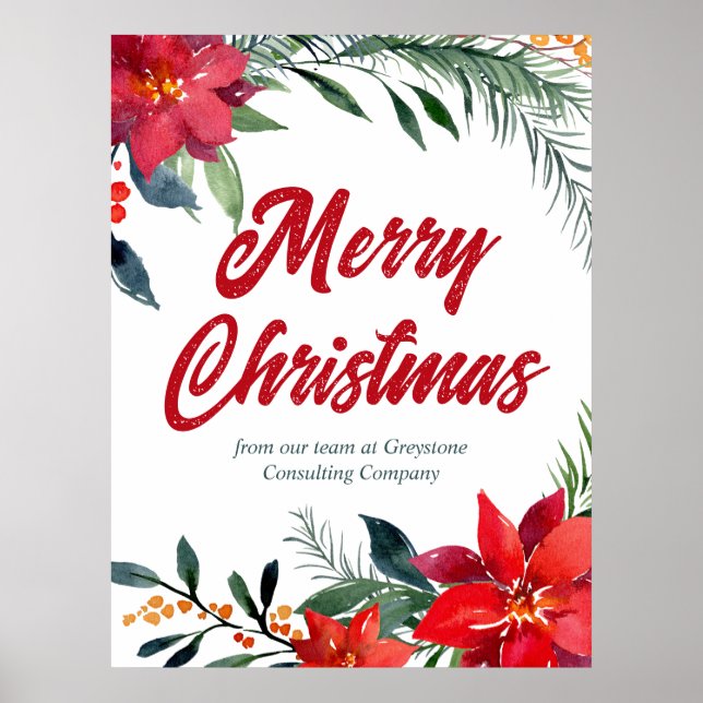 Weihnachtsfeier in Poinsettia Floral Company Poster (Vorne)
