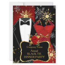 Weihnachtsfeier in schwarzer Gala mit rotem Smokin